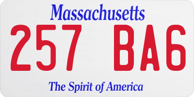 MA license plate 257BA6
