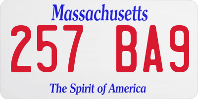 MA license plate 257BA9
