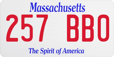 MA license plate 257BB0