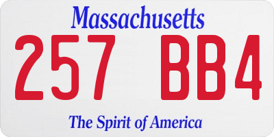 MA license plate 257BB4