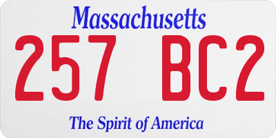 MA license plate 257BC2