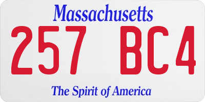 MA license plate 257BC4