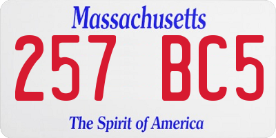 MA license plate 257BC5
