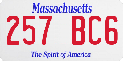 MA license plate 257BC6