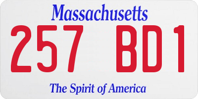 MA license plate 257BD1