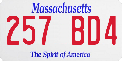 MA license plate 257BD4