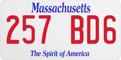 MA license plate 257BD6