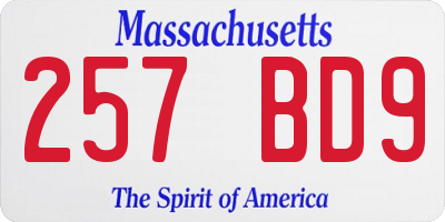 MA license plate 257BD9