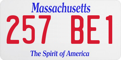 MA license plate 257BE1