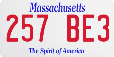 MA license plate 257BE3