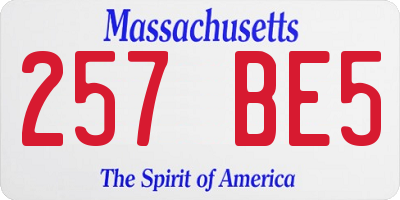 MA license plate 257BE5