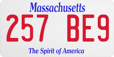 MA license plate 257BE9