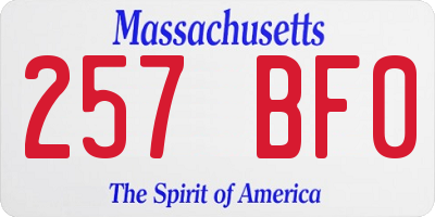 MA license plate 257BF0