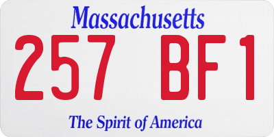MA license plate 257BF1