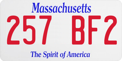 MA license plate 257BF2