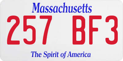 MA license plate 257BF3