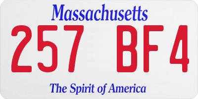 MA license plate 257BF4