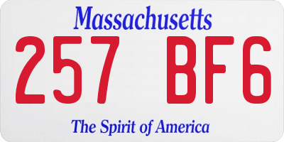 MA license plate 257BF6