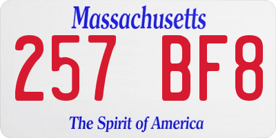 MA license plate 257BF8