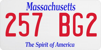 MA license plate 257BG2