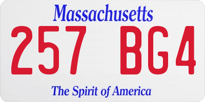 MA license plate 257BG4