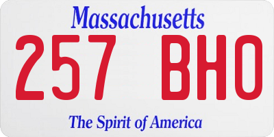 MA license plate 257BH0