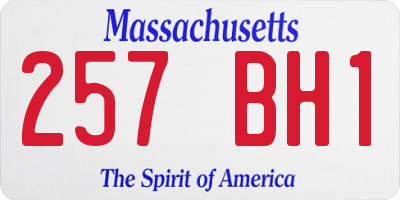 MA license plate 257BH1