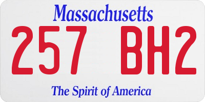 MA license plate 257BH2