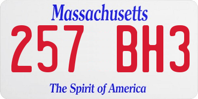 MA license plate 257BH3