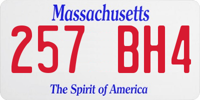 MA license plate 257BH4
