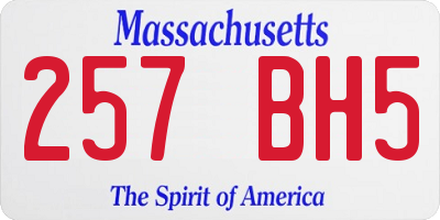 MA license plate 257BH5