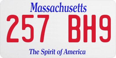 MA license plate 257BH9