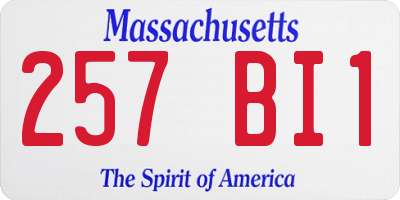 MA license plate 257BI1