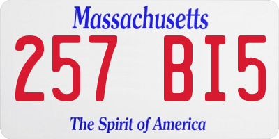MA license plate 257BI5