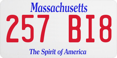 MA license plate 257BI8