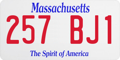 MA license plate 257BJ1