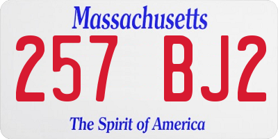 MA license plate 257BJ2