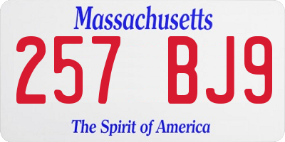 MA license plate 257BJ9