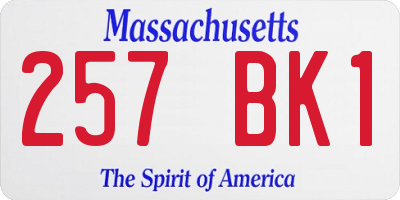 MA license plate 257BK1