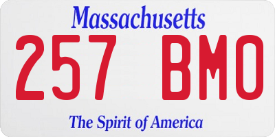 MA license plate 257BM0