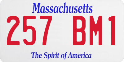 MA license plate 257BM1