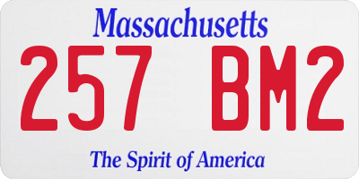 MA license plate 257BM2
