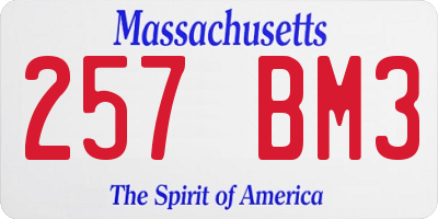 MA license plate 257BM3