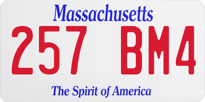 MA license plate 257BM4