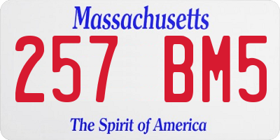 MA license plate 257BM5