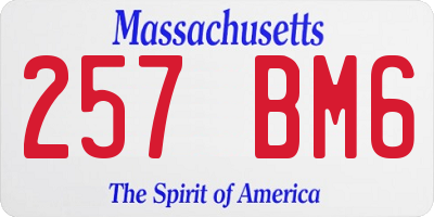 MA license plate 257BM6