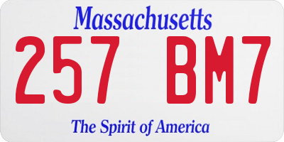 MA license plate 257BM7