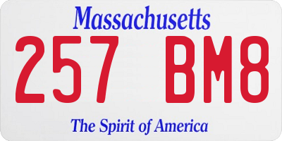 MA license plate 257BM8