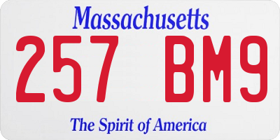 MA license plate 257BM9