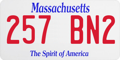 MA license plate 257BN2